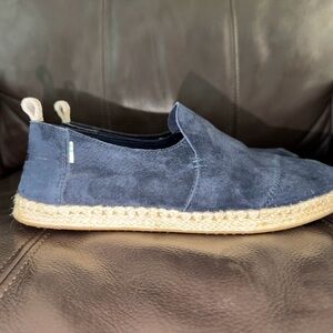 Toms Navy Suede Espadrille Slip-On